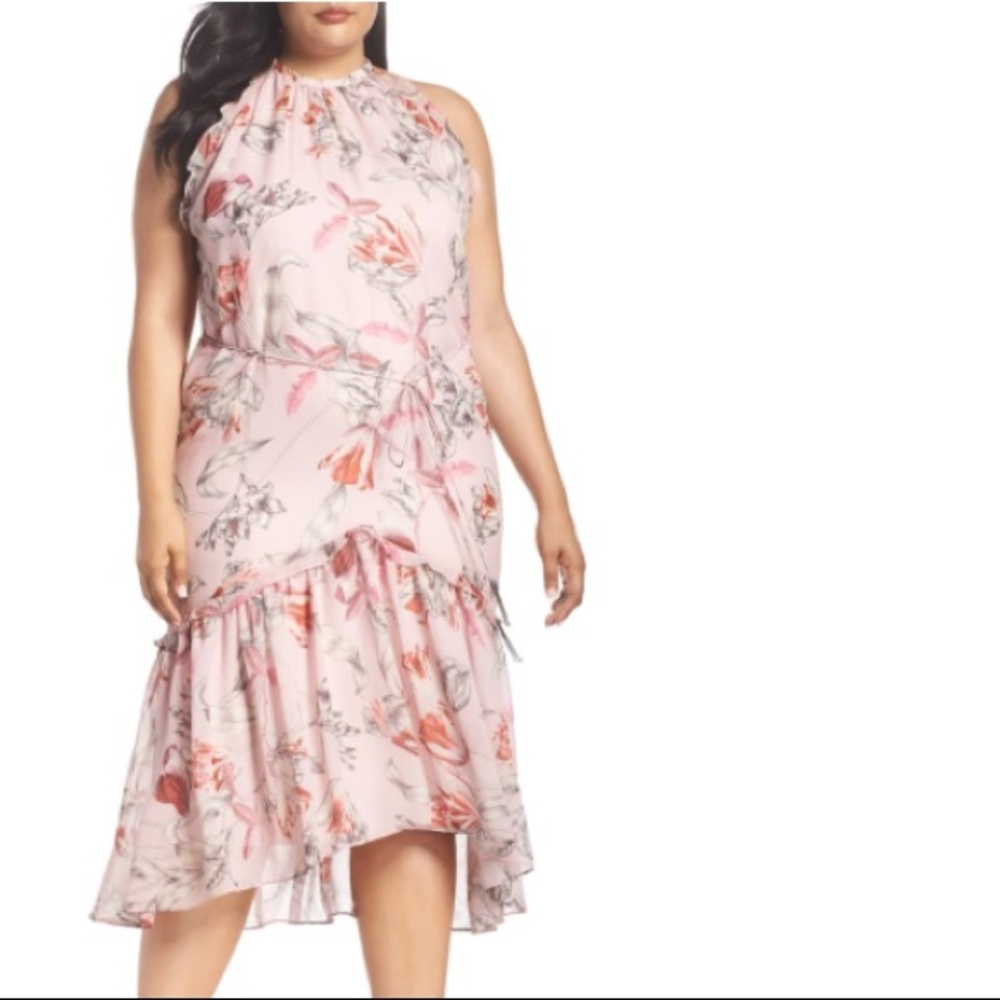 NEW Cooper St Pink Fontaine Floral Print Midi Dress Size 16